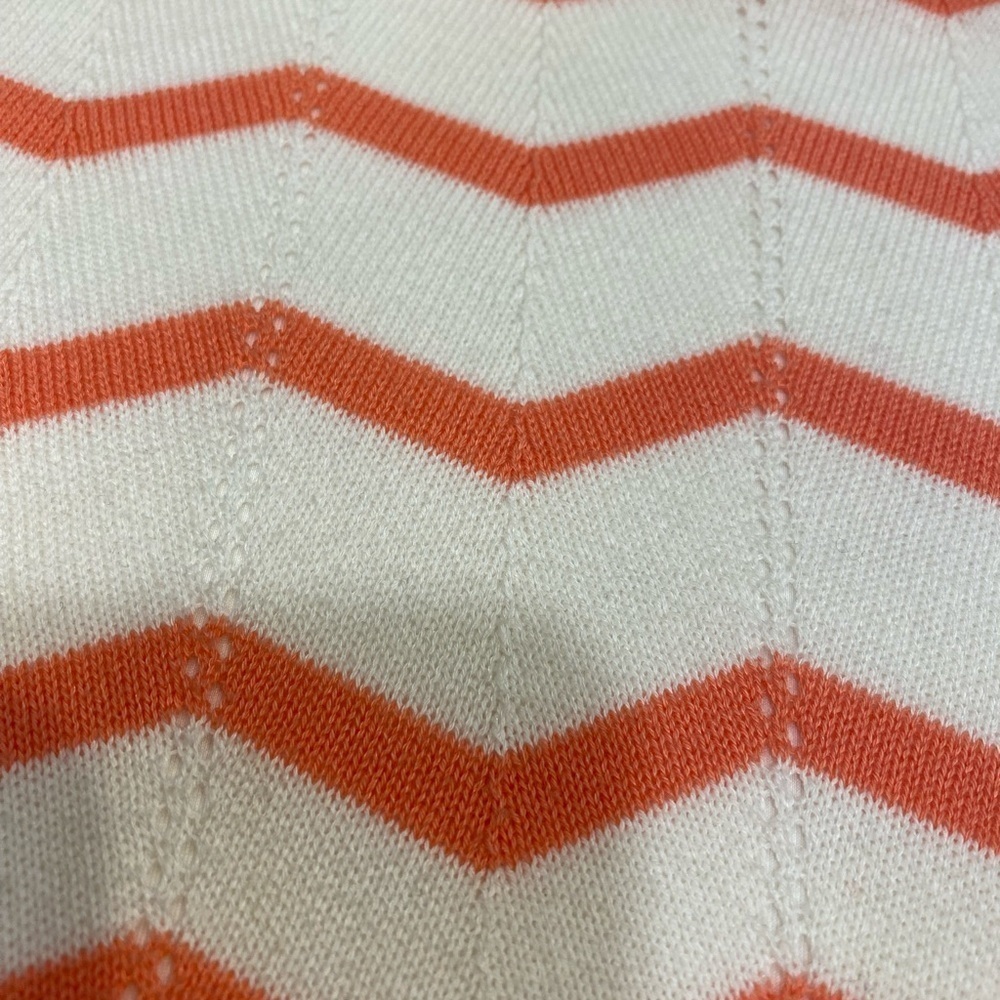 Trina Turk Dress Sweater Knit Chevron Coral Cream - Picture 4 of 14